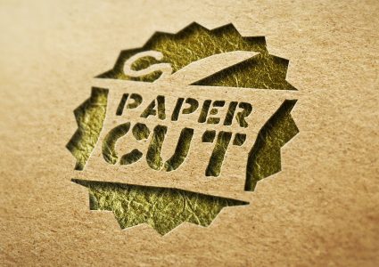 Мокап логотипа Paper cut