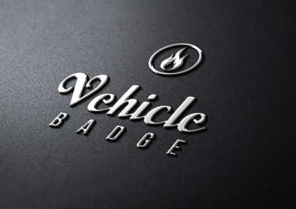 Мокап логотипа Metalic Badge