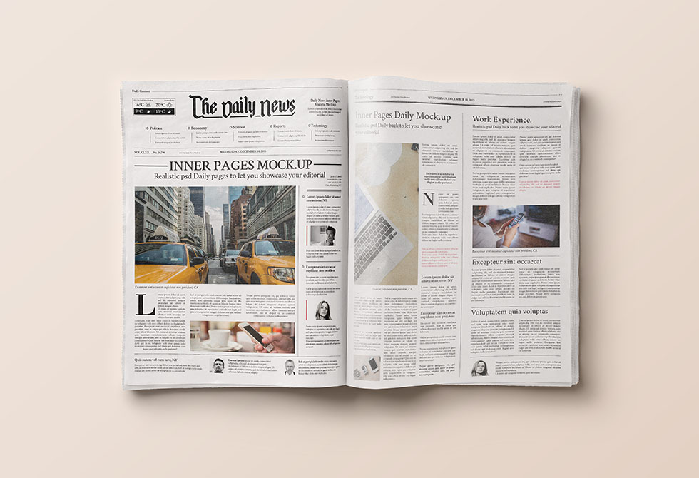 Daily News Inner Pages Mockup