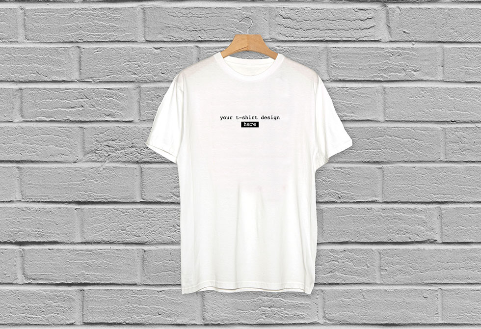 Free Plain White Realistic T-Shirt Mockup