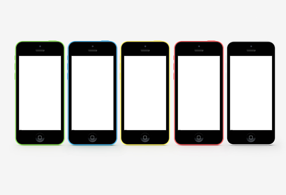 iPhone 5C 5 colors