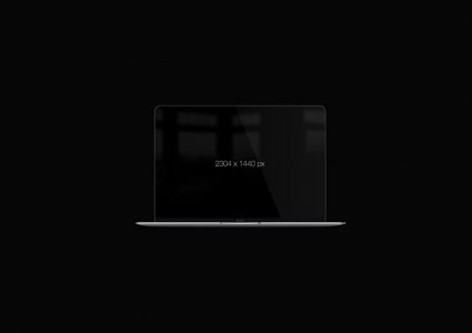 Мокап Macbook на черном фоне