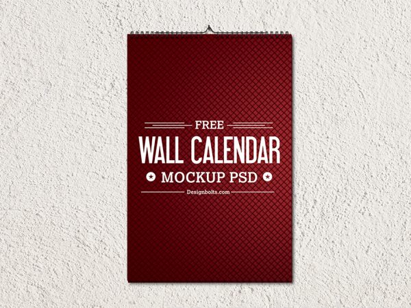 Free Wall Calendar Mockup PSD 2