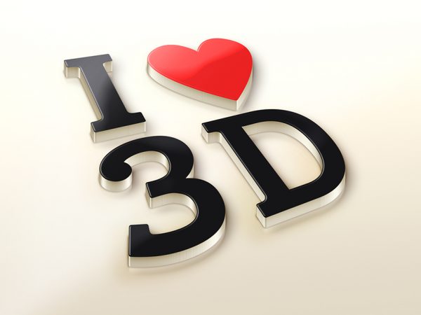 I Love 3D logo Mock-Up