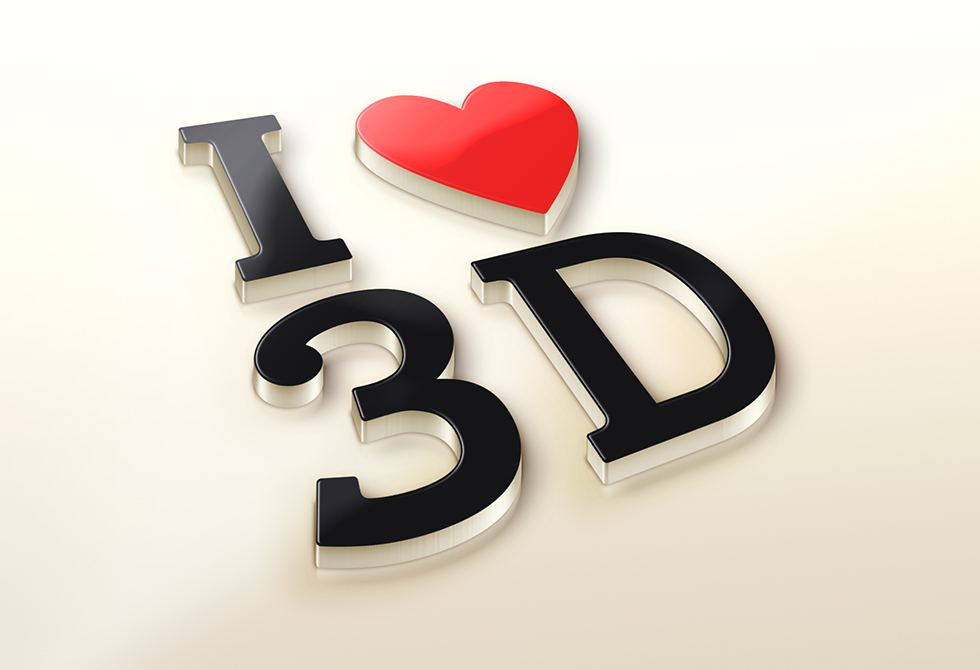 I Love 3D logo Mock-Up