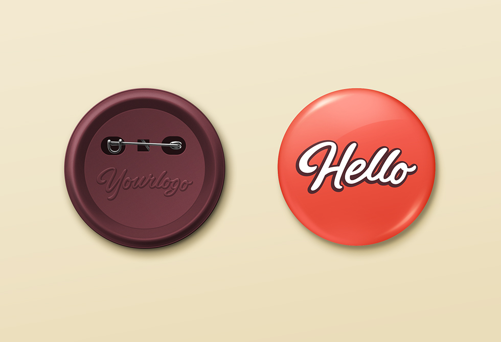 Pin Button Badge Mock-Up