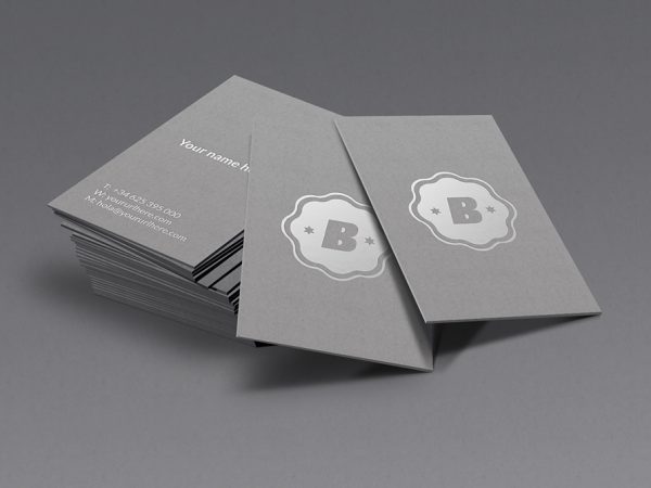 Silver Business Card Mockup