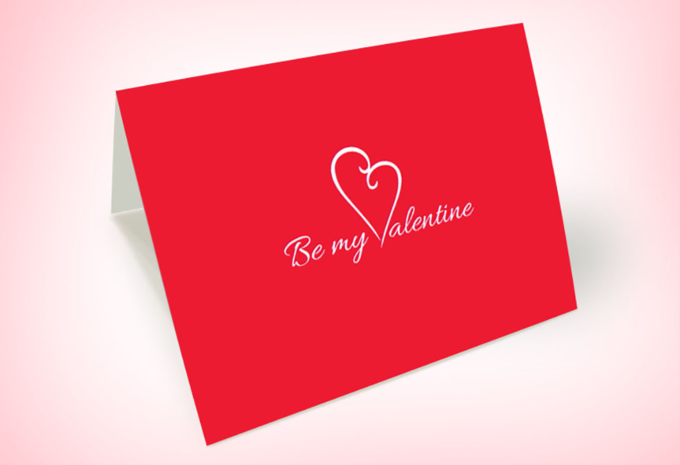 Valentines day card Design mockup PSD