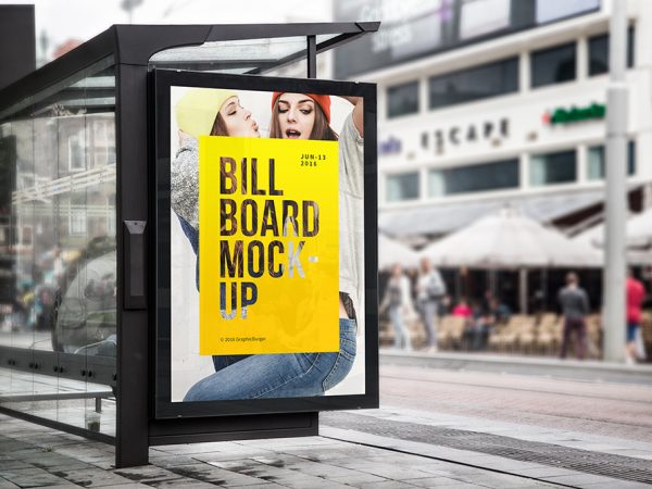 Bus Stop Billboard MockUp