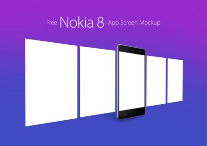 Мокап смартфонов приложений Nokia 8 Android