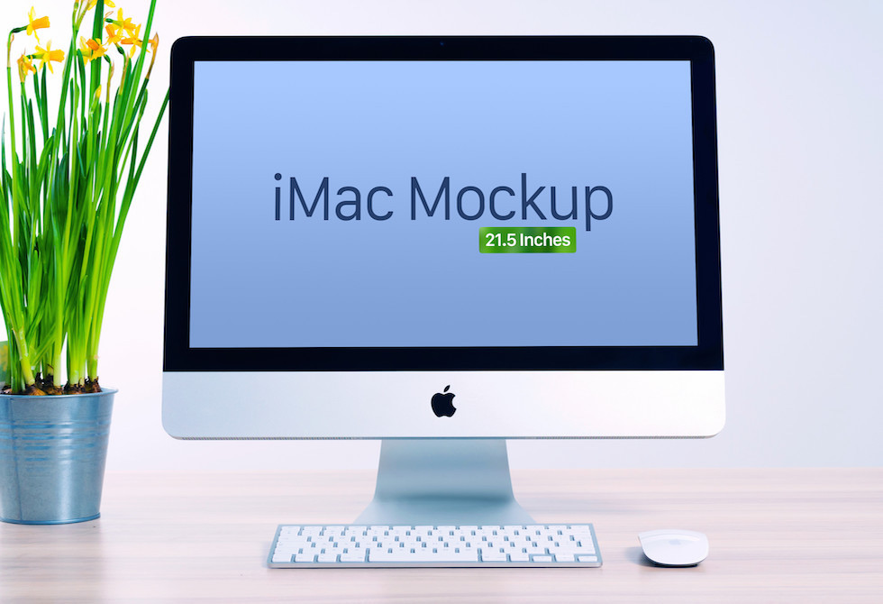 Мокап Apple iMac Mockup PSD 21,5 дюймов