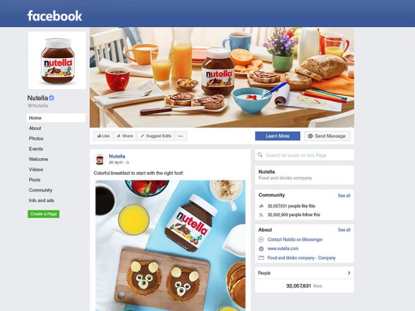 Мокап страница бизнес-профиля Facebook
